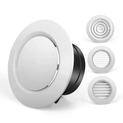 Wall Mounting ABS PVC Plastics Disc Vent Cover Duct Diffuser Ventilation For HVAC System Home Kitchen Duct Air Outlet