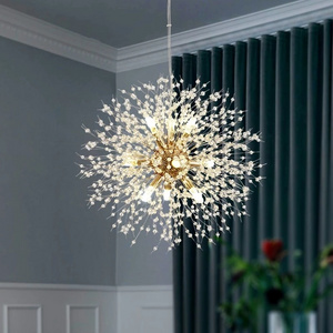 Dandelion Pendant Light Modern Snow Flakes Hanging Lights Firework Sputnik LED Chandelier Glass Lighting Fixture