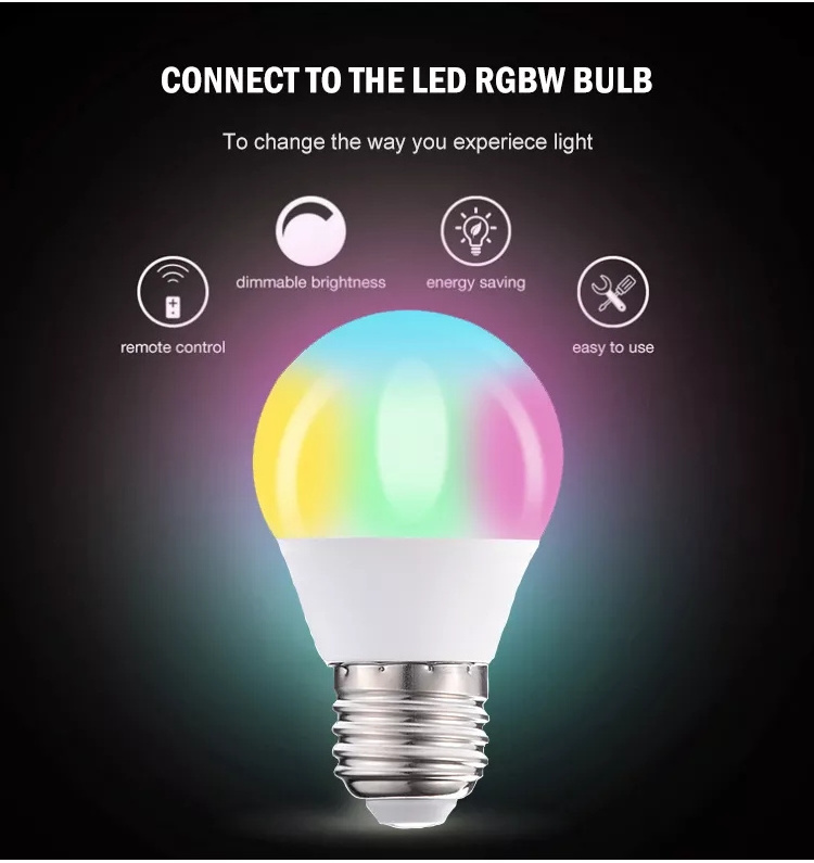 Hot Sell Smart Light Bulb 3W 5W 10W 15W RGBW Dimmable E26 E27 Led IR Remote Control Color Changing Light