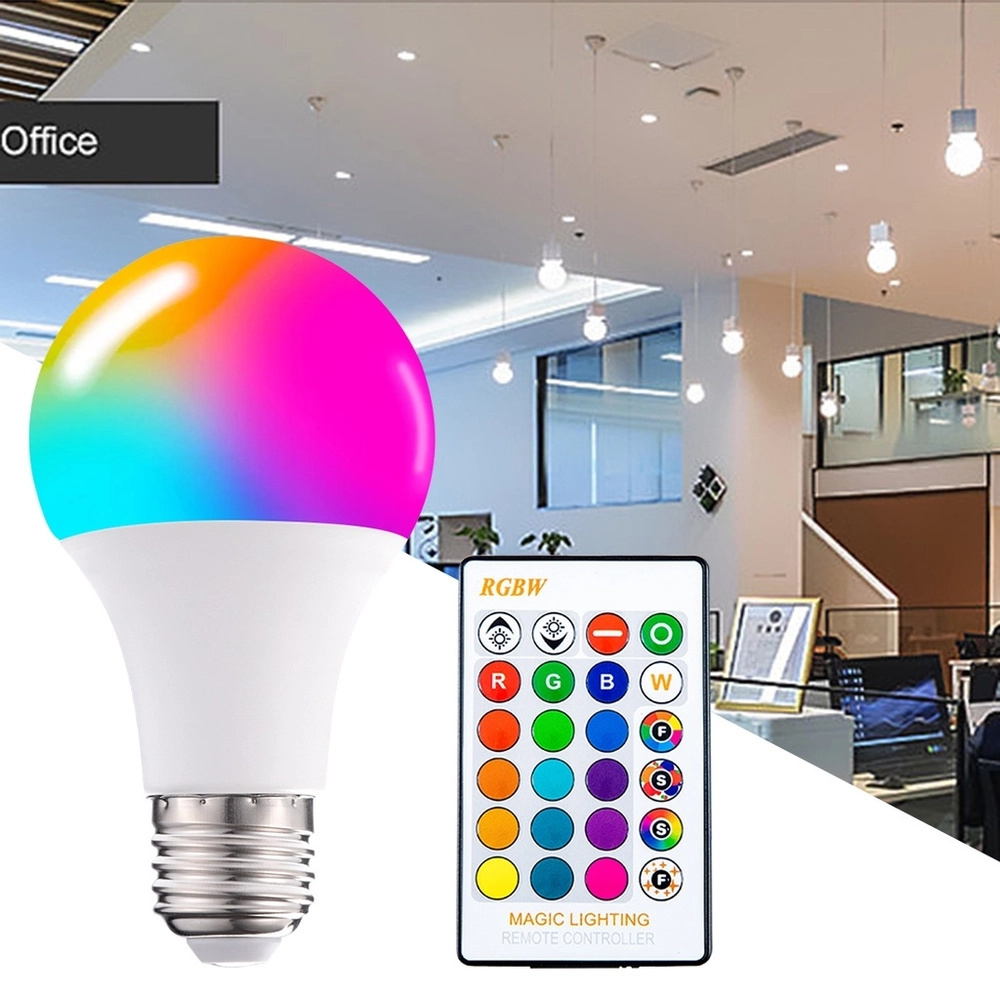 Hot Sell Smart Light Bulb 3W 5W 10W 15W RGBW Dimmable E26 E27 Led IR Remote Control Color Changing Light