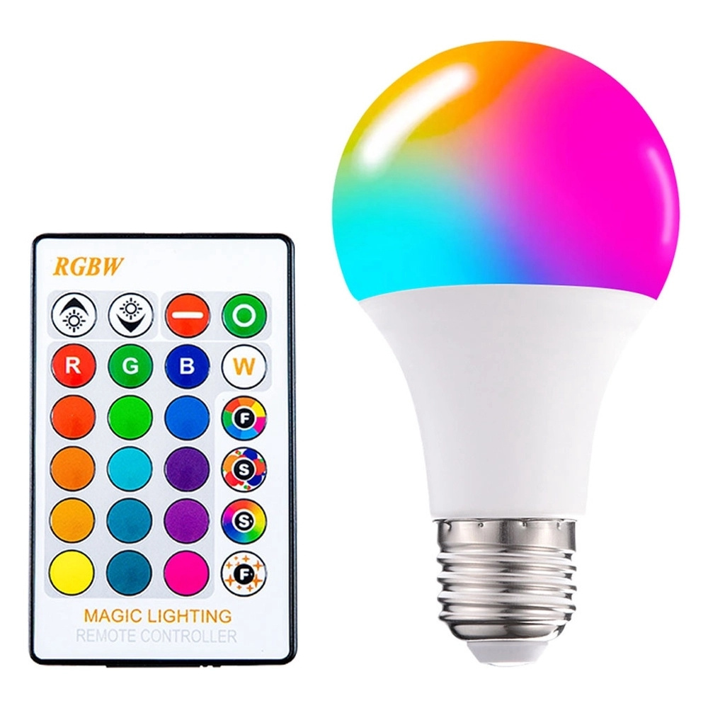 Hot Sell Smart Light Bulb 3W 5W 10W 15W RGBW Dimmable E26 E27 Led IR Remote Control Color Changing Light