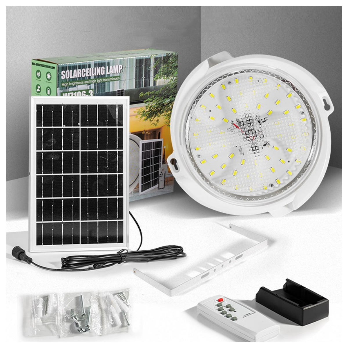 Factory Solar Indoor Ceiling Light with Solar Panel Remote Control Indoor Solar Light Home House 100w 200w 300w 500w 800w