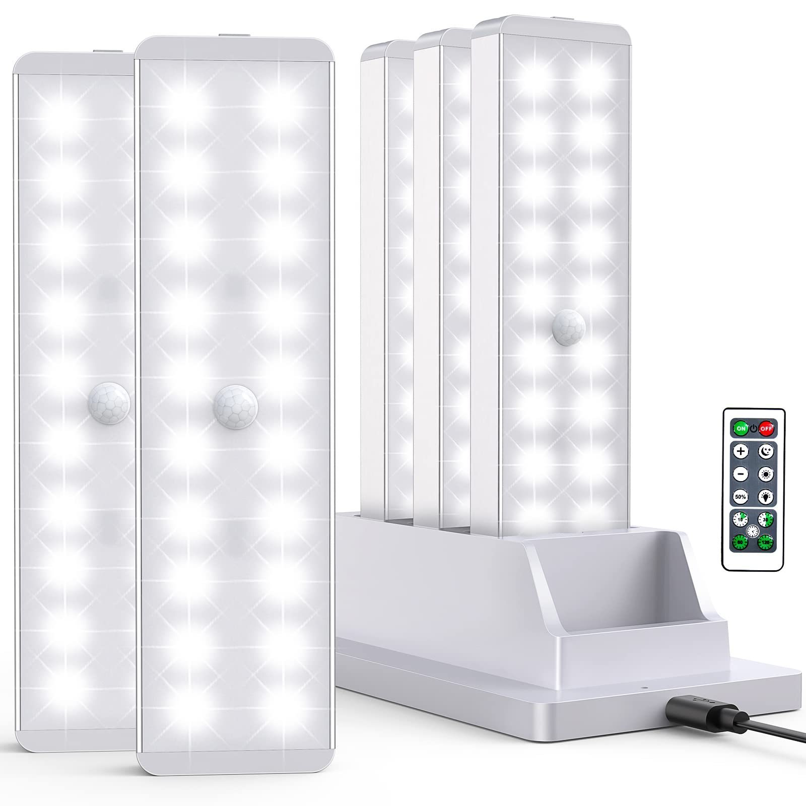 Hot selling LED Closet Light with Charging Station Dimmer Rechargeable Kitchen Motion Sensor Under Cabinet Lights