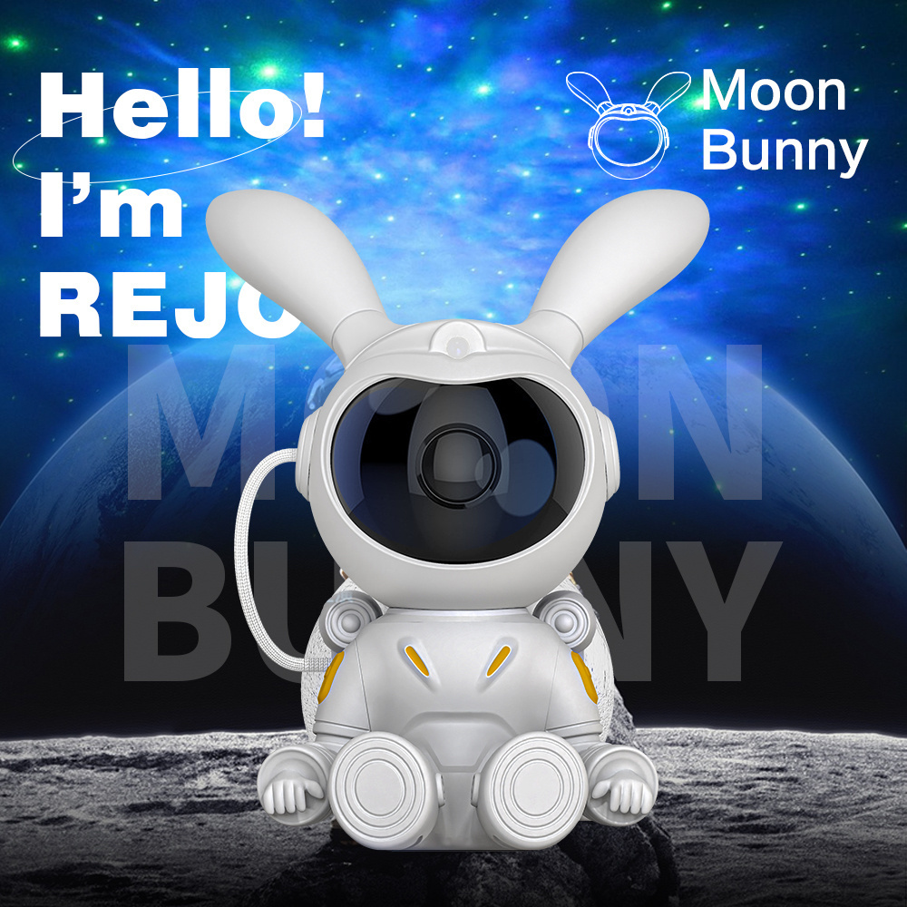 New 2023 Creative Bunny Astronaut Galaxy Projector Moon Light Star Sky Starry Projector Light Children Gift Night Light