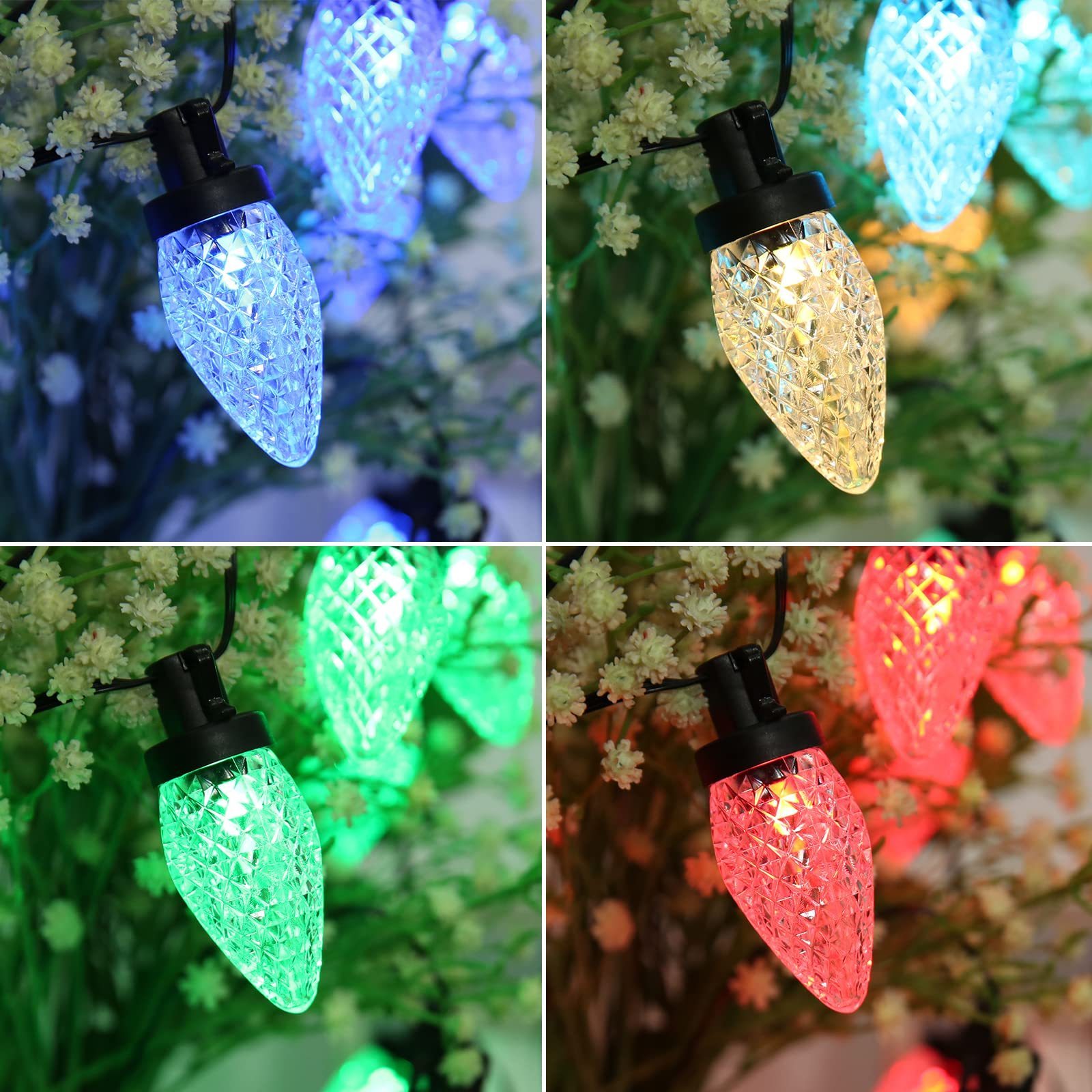 50 LED Smart C9 Christmas Lights with APP Remote Controlled Music Sync Color Changing RGB Christmas String Lights