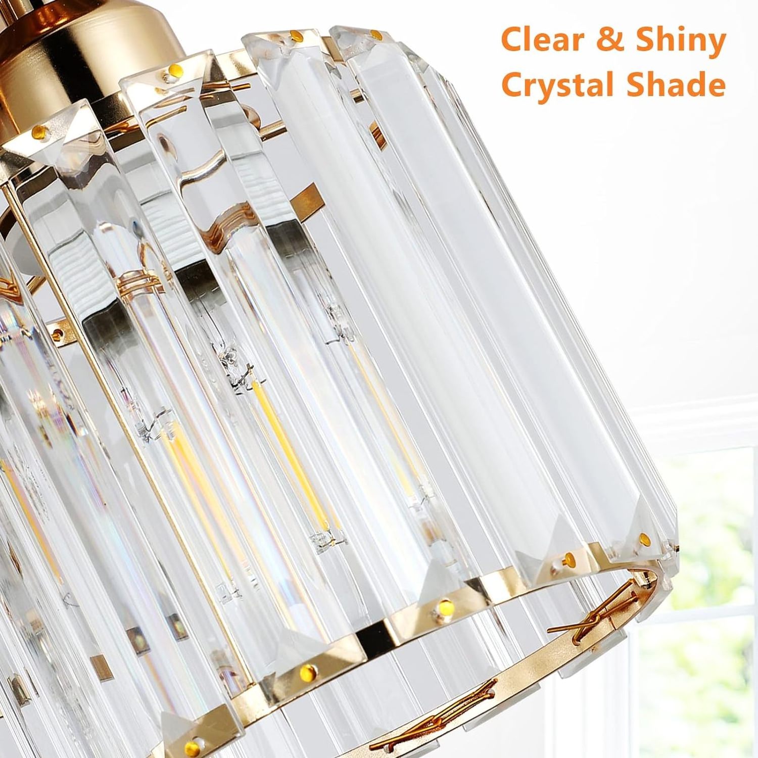 New for 2024  Semi Flush Modern Ceiling Light K9 Kitchen Light Fixture Ceiling Mount Hallway Light Clear Crystal Ceiling Lamp