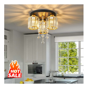 UK Germany Quality Gold Black Luxury Crystal Kitchen Chandelier Pendant Light for Home Hotel Villa Room Ceiling Light