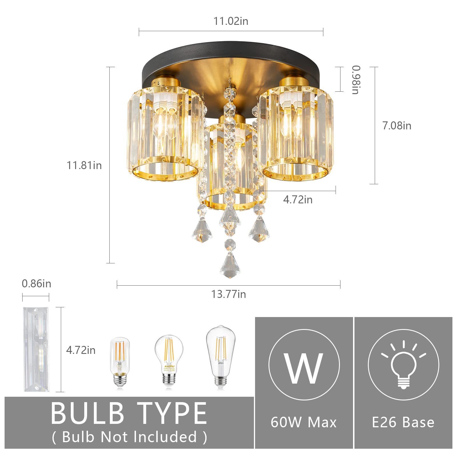 UK Germany Quality Gold Black Luxury Crystal Kitchen Chandelier Pendant Light for Home Hotel Villa Room Ceiling Light