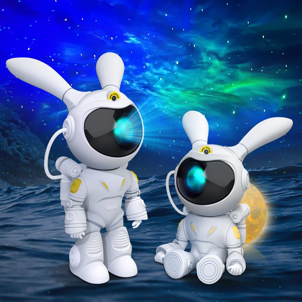 Galaxy Star Projector LED Night Light Starry Sky Rabbit Astronaut Projectors Lamp For Decoration Bedroom Home Decorative Gift