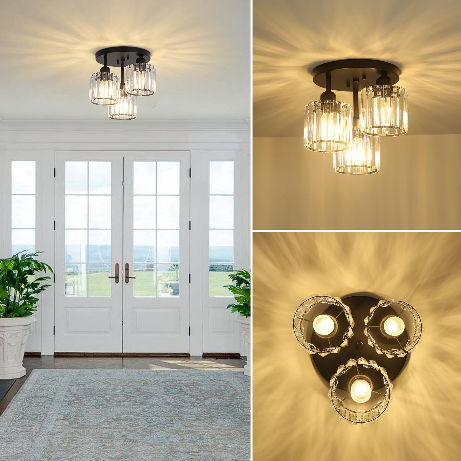 Modern Chandelier Crystal Ceiling Light LED Chandelier Light Fixture Chandelier for Living Room Bedroom Dinning Room Lights