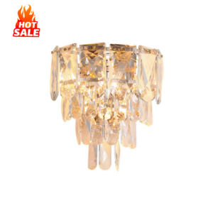 Swing Arm Wall Lamp Crystal Pendant Wall Lamp Indoor Living Room Background Wall Decoration Bedroom Bedside Lamp