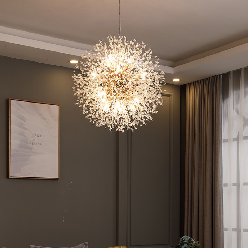 Dandelion Pendant Light Modern Snow Flakes Hanging Lights Firework Sputnik LED Chandelier Glass Lighting Fixture