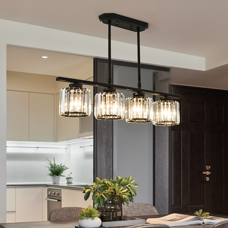 Modern K9 Chandelier for Dinning Room Luxury European Style Indoor Aluminium Crystal Pendant Light Kitchen Island