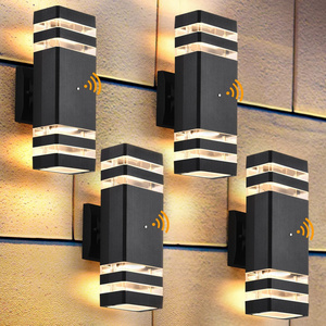 Dusk to Dawn Motion Sensor Square Porch Lights Outdoor Wall Lamp Up and down Led Waterproof ip65 Wall Light