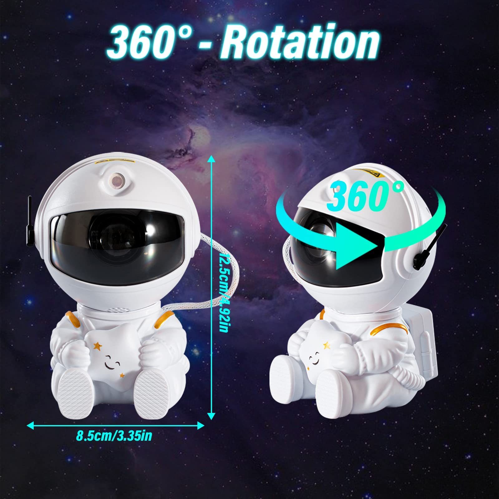 Mini Astronaut Lamp Starry Projector Light with Guitar Star Projector Galaxy Light Projector Nebula Night Light for Kids