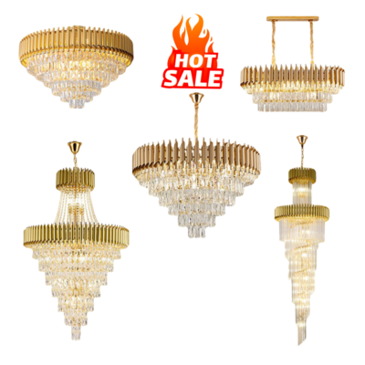 Modern Custom Metal Round Large Nordic Chandeliers Bedroom Living Room Pendant Ceiling Light Led K9 Luxury Crystal Chandelier