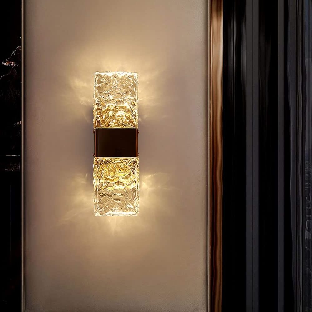 Stainless steel Corrugated Crystal Lamp Interior LED Wall Lamp for Home Living Bedroom Dining Hotel Corridor Crystal Wall Light