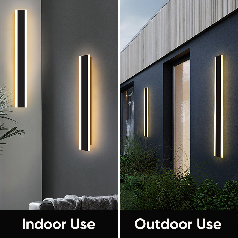 110v 220v Led Wall Lamp Outdoor Waterproof IP65 Long Outdoor Wall Lights Garden LED Linear Wall Light