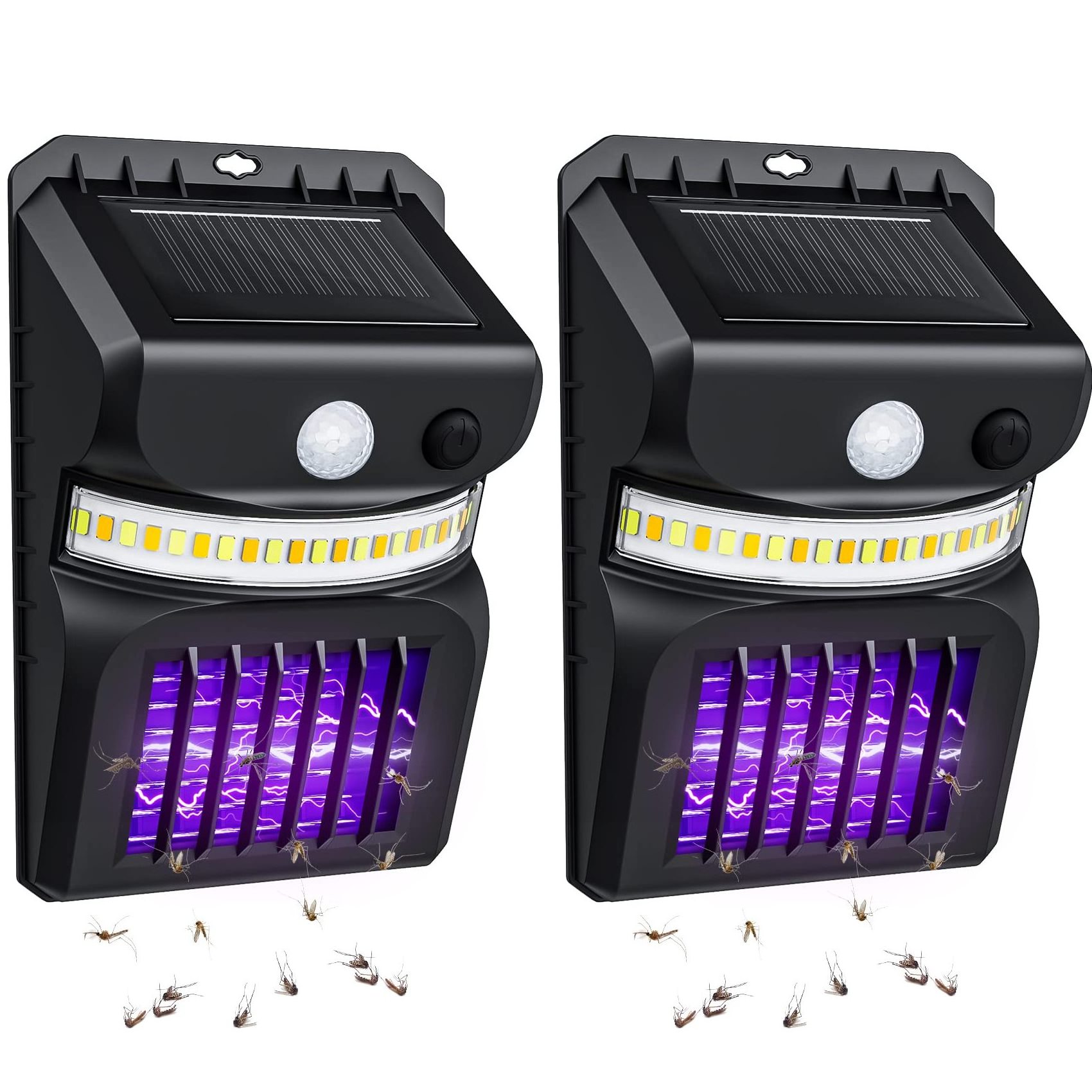 2 in 1 Solar Bug Zapper Outdoor Garden UV Motion Sensor Wall Light Mosquito Killer Lamp Solar Powered Fly Killer