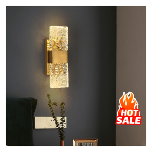 Stainless steel Corrugated Crystal Lamp Interior LED Wall Lamp for Home Living Bedroom Dining Hotel Corridor Crystal Wall Light