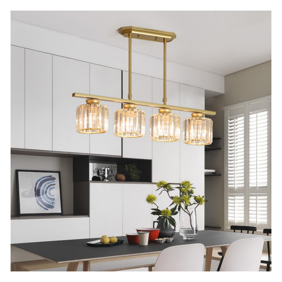 Modern K9 Chandelier for Dinning Room Luxury European Style Indoor Aluminium Crystal Pendant Light Kitchen Island