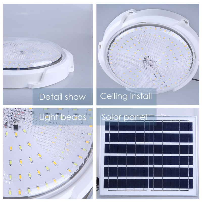 Energy Saving Solar Lamps Indoor 30w 60w 200w 300w 400w Solar Ceiling Light for Home House Lighting