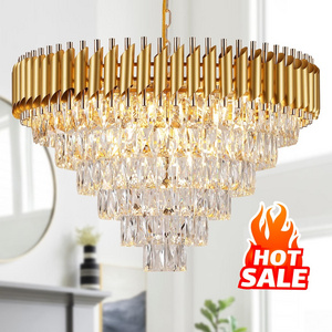 Zhongshan Top Lighting Manufacturer k9 Luxury Modern Led Crystal Chandelier Black Decoration Chandeliers and Hanging Lamps