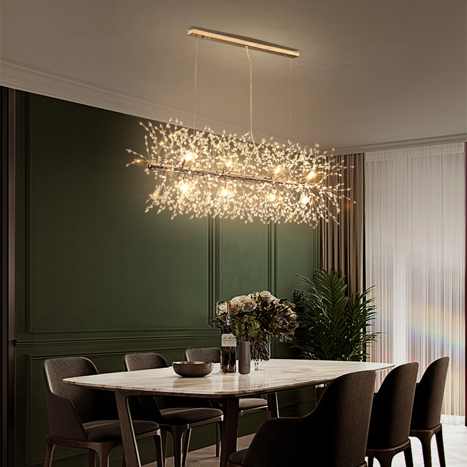 Dandelion Pendant Light Modern Snow Flakes Hanging Lights Firework Sputnik LED Chandelier Glass Lighting Fixture