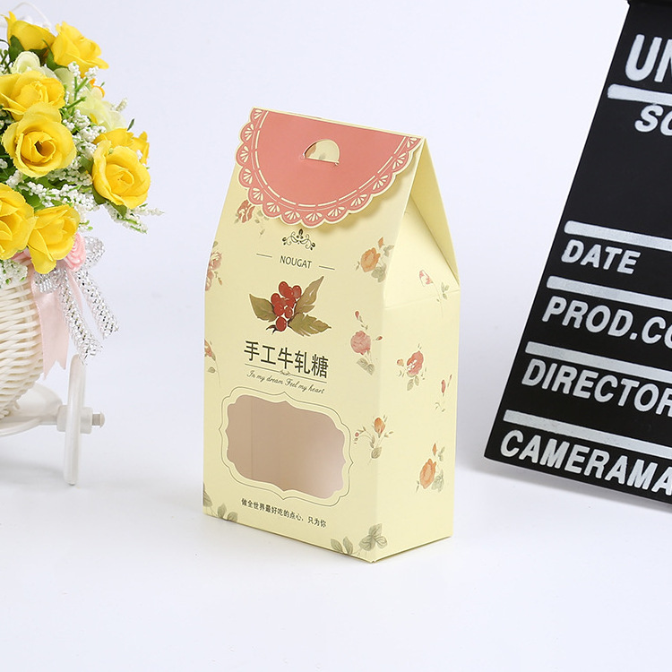 Gable Shape Candy/Nuts/Chocolate/Biscuit Packaging Paper Box with Window