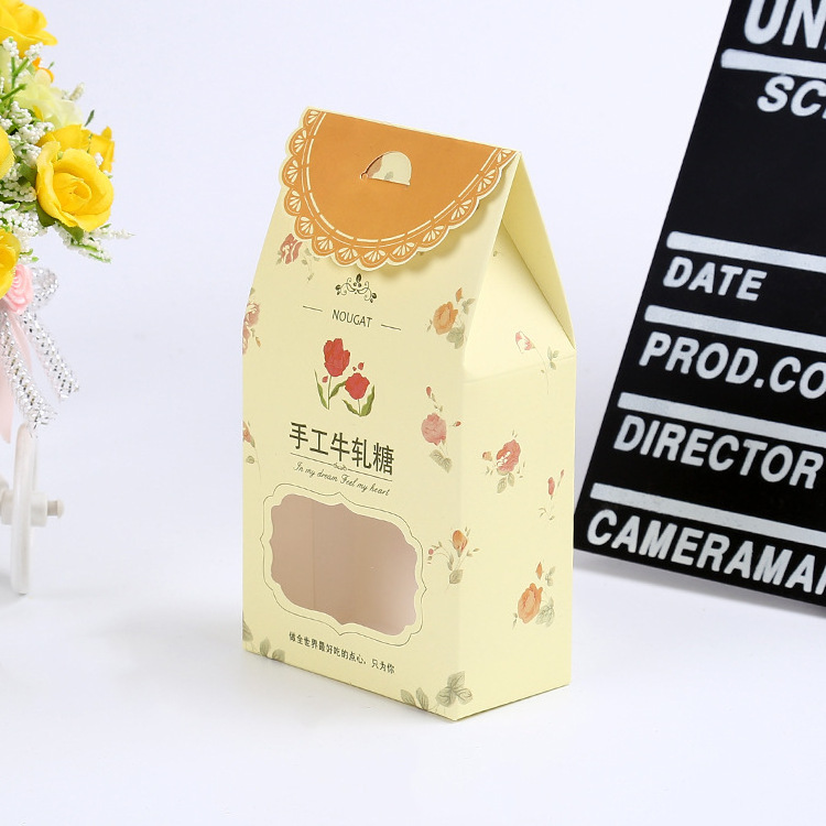 Gable Shape Candy/Nuts/Chocolate/Biscuit Packaging Paper Box with Window