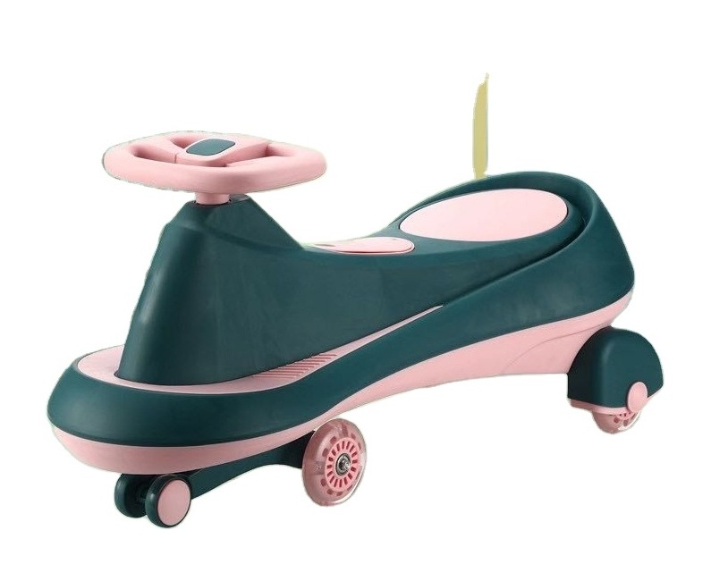 2022 New Upgrade Children Twist Car Swing Car Plastic 360 Degree Rotating Electric Happy Swing Car with music and led light