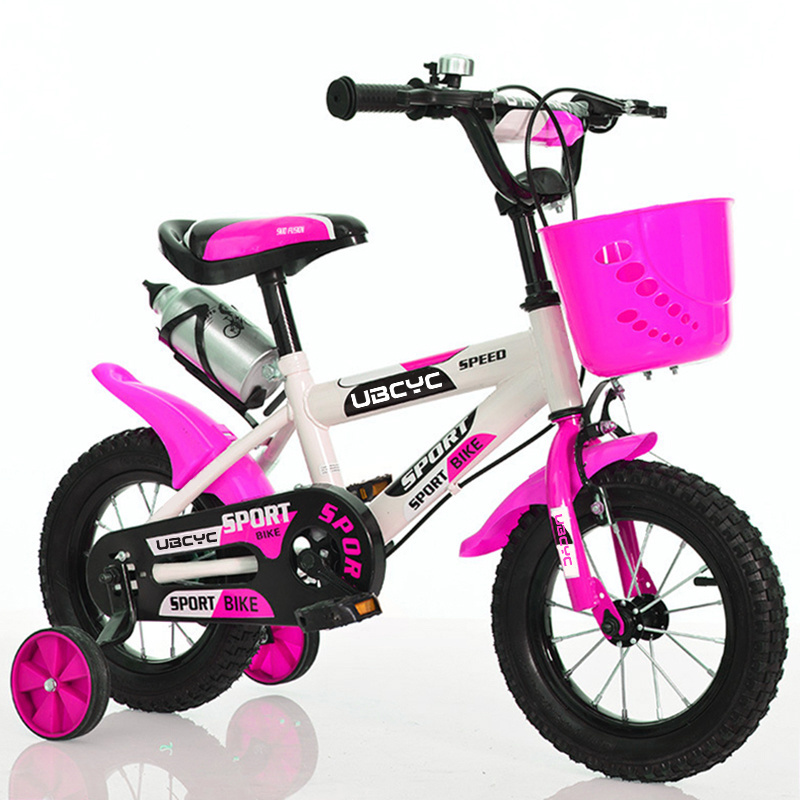 2023 china hot sale 12 inch children kids bicycle with training wheels pink