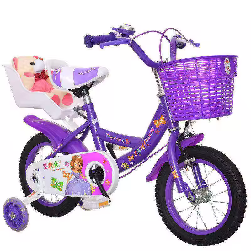 2024 china hot sale 12 inch children kids bicycle with training wheels, pink