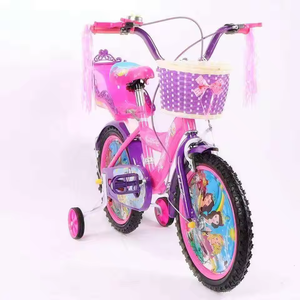 2024 china hot sale 12 inch children kids bicycle with training wheels, pink