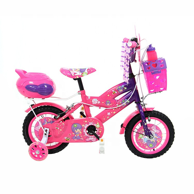 2024 china hot sale 12 inch children kids bicycle with training wheels, pink