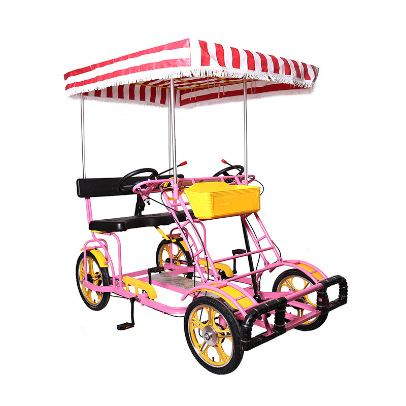 2023 bicyclette ruote 4 person two people rental tourist recreational vehicles adult bike sightseeing tandem bicycle