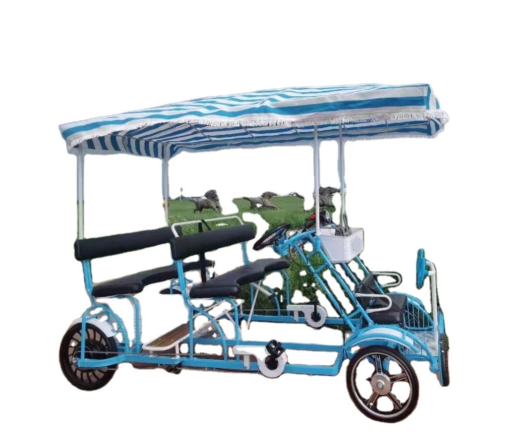 sightseeing vehicle 4 wheel adult tandem bike now 1 piece quadricycle 4 people ride recumbent tandem bicycle