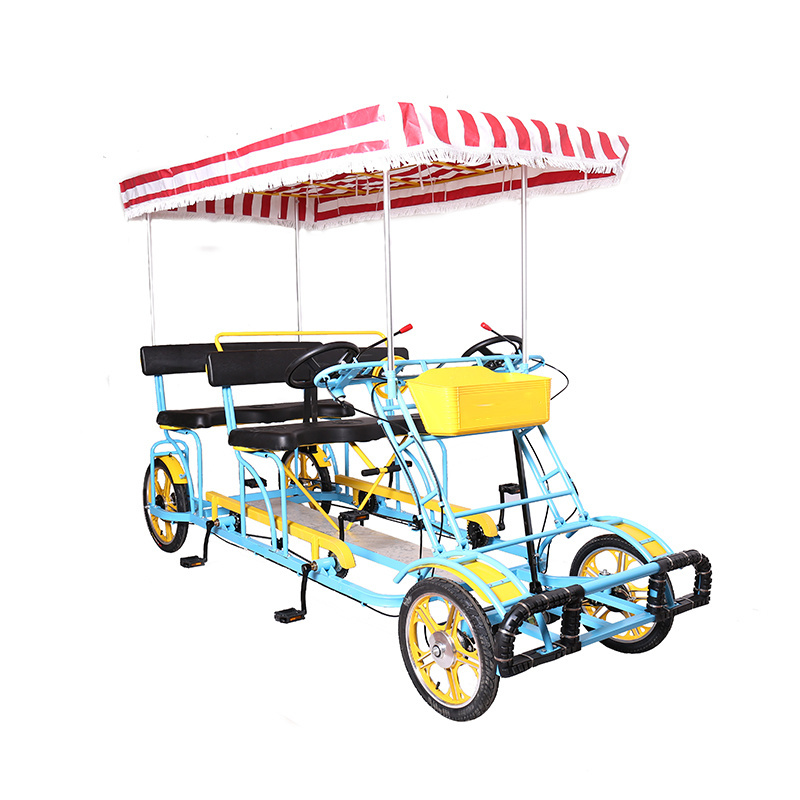 2023 bicyclette ruote 4 person two people rental tourist recreational vehicles adult bike sightseeing tandem bicycle