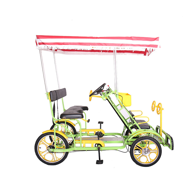 2023 bicyclette ruote 4 person two people rental tourist recreational vehicles adult bike sightseeing tandem bicycle