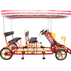 Family Fun Touring Pedal 4 wheel Bicycles 4 Person Surrey Bike/Quadricycle/4 Person Tandem Bike for rental