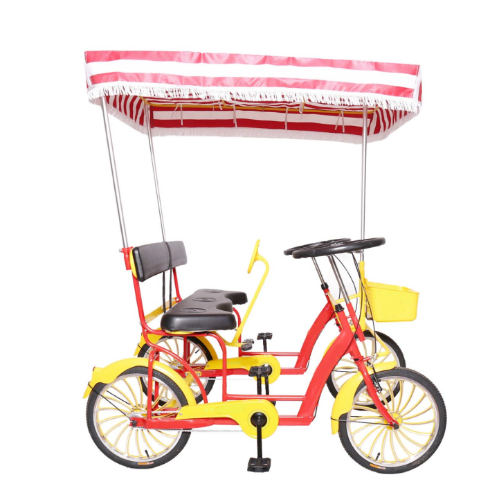 Family Fun Touring Pedal 4 wheel Bicycles 4 Person Surrey Bike/Quadricycle/4 Person Tandem Bike for rental