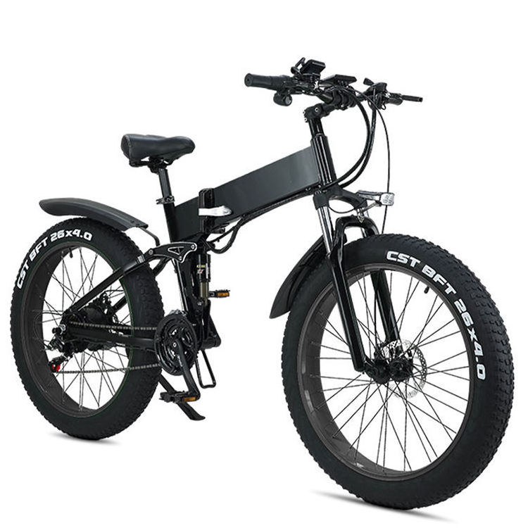 European factory 7sp sand and snow folding electric bike adult 48v fat tire lithium battery e bike foldable 500W/750W