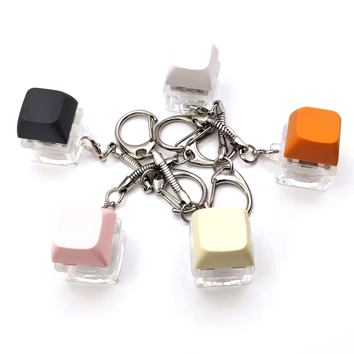 Fidget Button Keychain Square Color Key Cap Key chain Mechanical Keyboard Shaft Switch Tester Fingertip Decompression Keychain