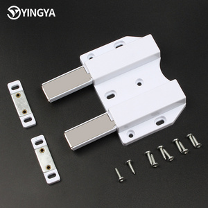 Magnetic Rebound Device Lacth Cupboard Door Catch for Kitchen Plastic Nail Buffer Cabinet Door Damper with Lock