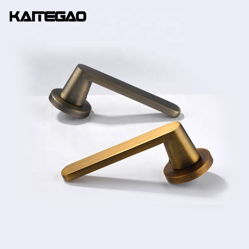 Retro Antique Satin Nickel Door Handle Lever Stainless Steel 304 Privacy Interior Door Lock Lever for Bedroom