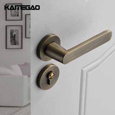 Retro Antique Satin Nickel Door Handle Lever Stainless Steel 304 Privacy Interior Door Lock Lever for Bedroom