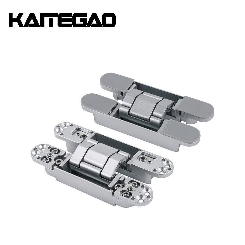 Black Adjustable Concealed Door Hidden Hinge Hardware 180 Degree Open Angle Zinc Alloy Invisible Pivot Hinges