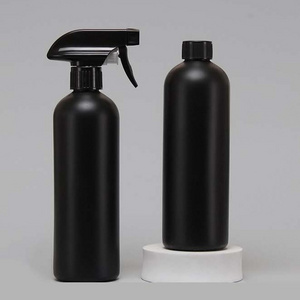 Custom 500ml 16oz 500 ml 16 oz Plastic Matte Black Trigger Spray Bottle For Car Cleaning