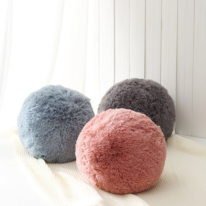 hot sale wholesale shaggy heart shape ball shape cheap cushion  plush pillow for sofa bed