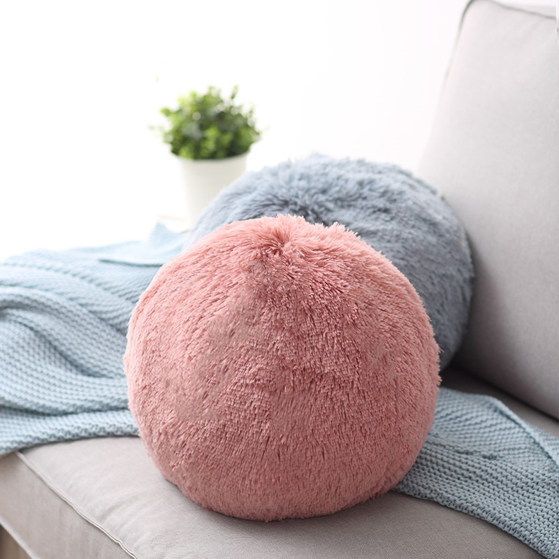 hot sale wholesale shaggy heart shape ball shape cheap cushion  plush pillow for sofa bed